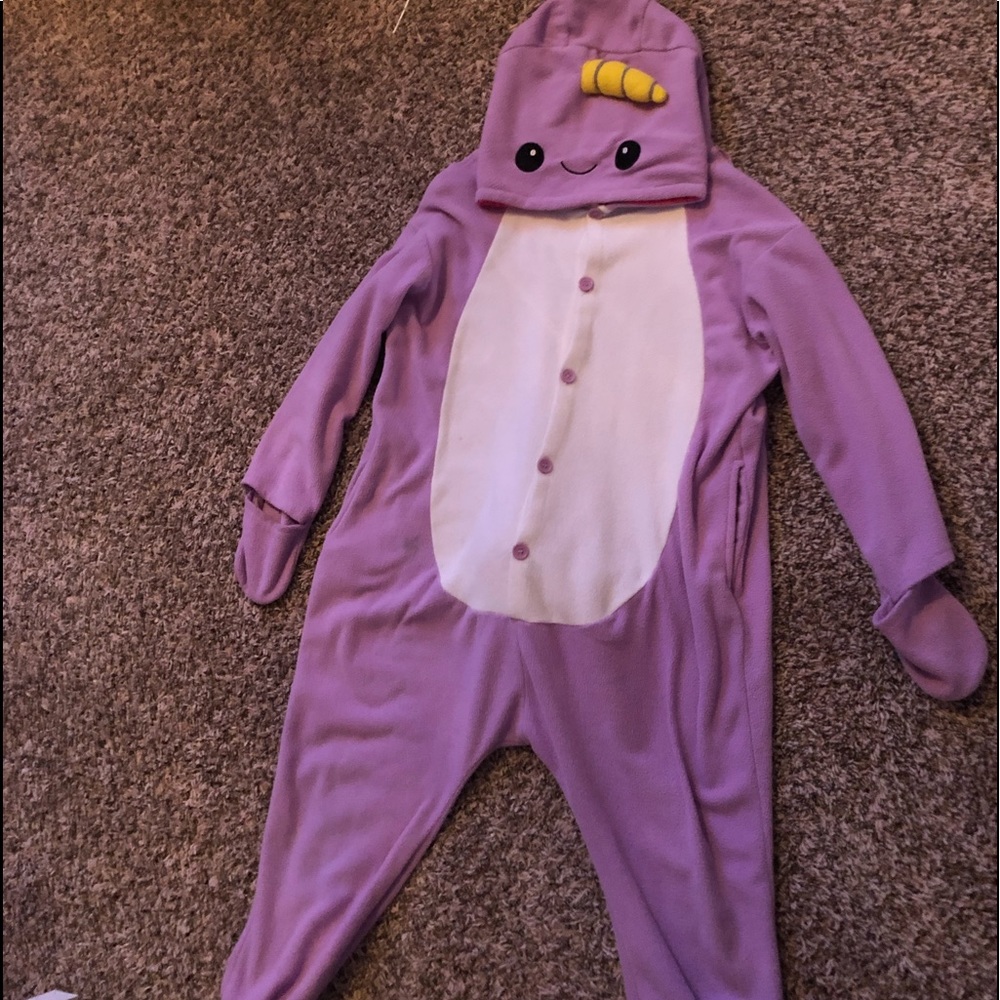 Purple narwhal onsie